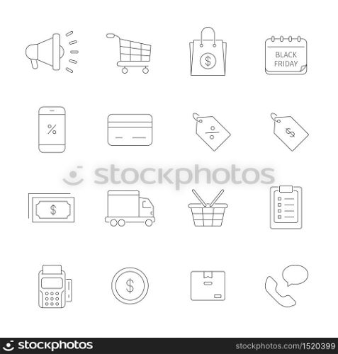 shopping icon set. vector illustration.