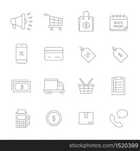 shopping icon set. vector illustration.
