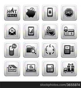 Shopping Icons. Gray. Web 2.0 icons