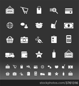 Shopping icons on gray background, stock vector