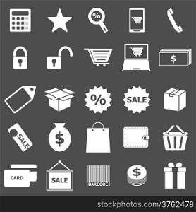 Shopping icons on gray background, stock vector