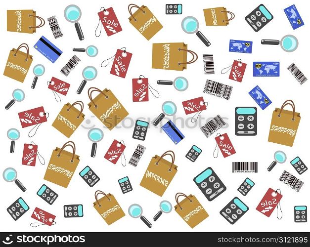 shopping icons seamless background for design