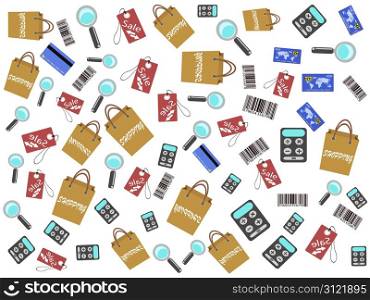 shopping icons seamless background for design