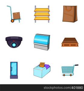 Shopping icons set. Cartoon illustration of 9 shopping vector icons for web. Shopping icons set, cartoon style