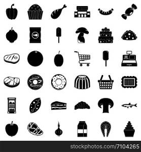 Shopping icons set. Simple style of 36 shopping vector icons for web isolated on white background. Shopping icons set, simple style