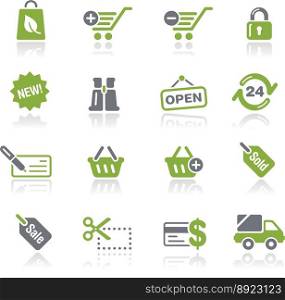 Shopping icons vector image
