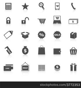 Shopping icons with reflect on white background, stock vector