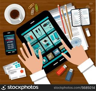 Shopping in online store. Internet shopping. Vector illustration