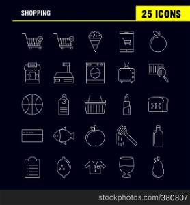 Shopping Line Icon for Web, Print and Mobile UX/UI Kit. Such as: Cart, Trolley, Buy, Add, Cart, Trolley, Buy, Remove, Pictogram Pack. - Vector