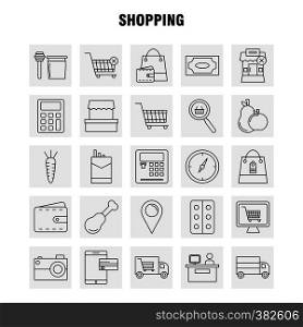 Shopping Line Icon for Web, Print and Mobile UX/UI Kit. Such as: Building, Mall, Shopping, Shopping Mall, Shopping, Cart, Commerce, Pictogram Pack. - Vector