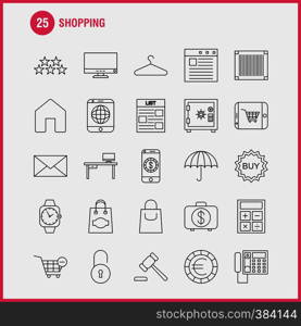 Shopping Line Icon for Web, Print and Mobile UX/UI Kit. Such as: Christmas, Party, Star, Winter, Unlocked, Lock, Secure, Security, Pictogram Pack. - Vector