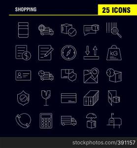 Shopping Line Icon for Web, Print and Mobile UX/UI Kit. Such as: Bottle, Health, Shipping, Delivery, World, Transport, Map, Delivery, Pictogram Pack. - Vector