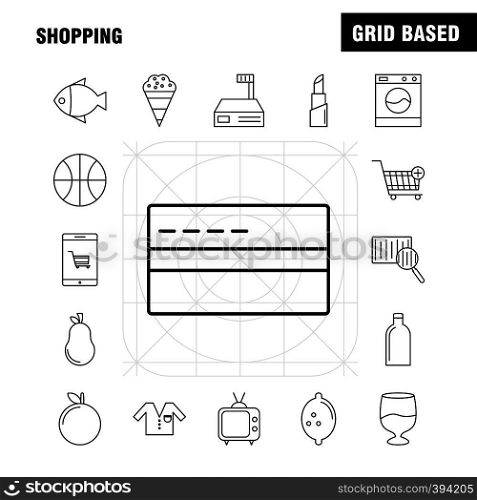 Shopping Line Icon for Web, Print and Mobile UX/UI Kit. Such as: Cart, Trolley, Buy, Add, Cart, Trolley, Buy, Remove, Pictogram Pack. - Vector