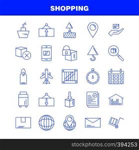 Shopping Line Icon for Web, Print and Mobile UX/UI Kit. Such as: Box, Delivery, Shipping, Lock, Cargo, Delivery, Package, Shipping, Pictogram Pack. - Vector