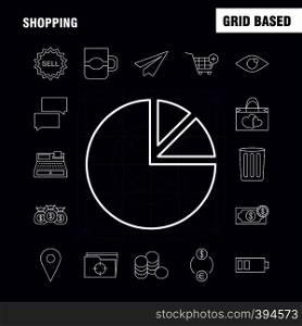 Shopping Line Icon for Web, Print and Mobile UX/UI Kit. Such as: World, Globe, Internet, Map, Cloud, Arrow, Dawn, Download, Pictogram Pack. - Vector