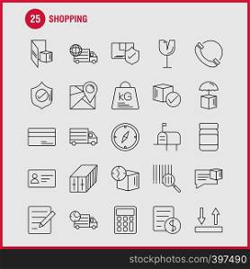 Shopping Line Icon for Web, Print and Mobile UX/UI Kit. Such as: Bottle, Health, Shipping, Delivery, World, Transport, Map, Delivery, Pictogram Pack. - Vector