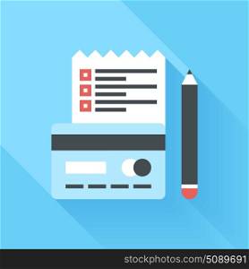 shopping list. Abstract vector illustration of shopping list flat design concept.