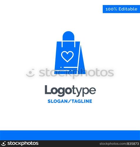 Shopping, Love, Gift, Bag Blue Business Logo Template