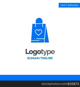 Shopping, Love, Gift, Bag Blue Business Logo Template