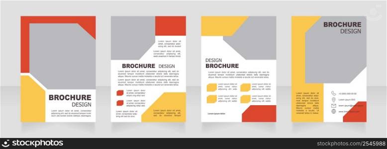 Shopping mall with different stores promotion blank brochure design. Template set with copy space for text. Premade corporate reports collection. Editable 4 paper pages. Arial font used. Shopping mall with different stores promotion blank brochure design
