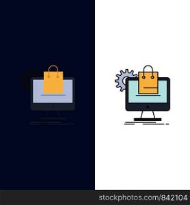 shopping, online, ecommerce, services, cart Flat Color Icon Vector