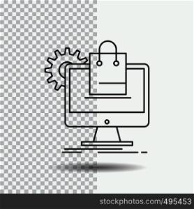 shopping, online, ecommerce, services, cart Line Icon on Transparent Background. Black Icon Vector Illustration. Vector EPS10 Abstract Template background