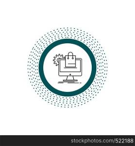 shopping, online, ecommerce, services, cart Line Icon. Vector isolated illustration. Vector EPS10 Abstract Template background