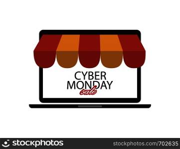 Shopping online on Cyber monday sale. Business concept. Internet store. Notebook store. Eps10. Shopping online on Cyber monday sale. Business concept. Internet store. Notebook store