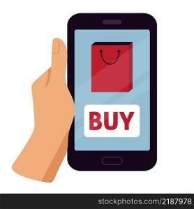 Shopping Online on Website or Mobile Application Vector Icon. E-shop icon. Web sale sign Marketing and Digital marketing Add to cart shopping online icon