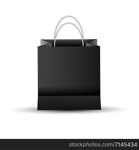 Shopping paper red bag empty-vector illustration.. Shopping paper black bag empty, vector illustration