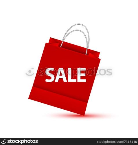 Shopping paper red bag empty-vector illustration.. Shopping paper red bag empty, vector illustration