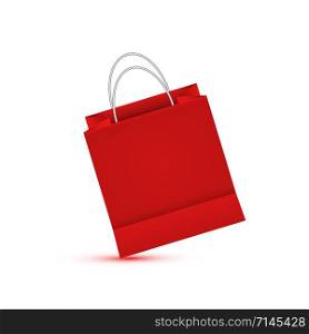 Shopping paper red bag empty-vector illustration.. Shopping paper red bag empty, vector illustration