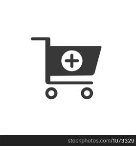 Shopping pharmacy cart icon. Isolated image. Flat vector illustration