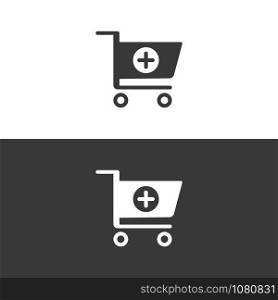 Shopping pharmacy cart icon. Isolated image. Flat vector illustration