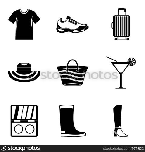 Shopping place icons set. Simple set of 9 shopping place vector icons for web isolated on white background. Shopping place icons set, simple style