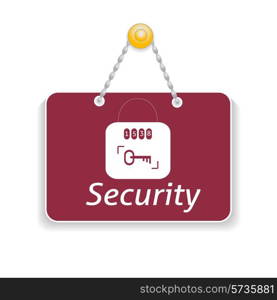 Shopping sign board with icon security