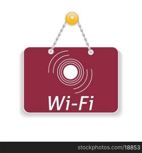 Shopping sign board with icon wi-fi