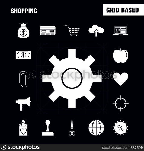 Shopping Solid Glyph Icon for Web, Print and Mobile UX/UI Kit. Such as: Business, Finance, Growth, Chart, Business, Dollar, Finance, Target, Pictogram Pack. - Vector