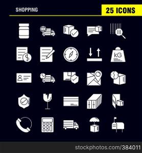 Shopping Solid Glyph Icon for Web, Print and Mobile UX/UI Kit. Such as: Bottle, Health, Shipping, Delivery, World, Transport, Map, Delivery, Pictogram Pack. - Vector
