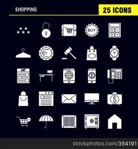 Shopping Solid Glyph Icon for Web, Print and Mobile UX/UI Kit. Such as: Christmas, Party, Star, Winter, Unlocked, Lock, Secure, Security, Pictogram Pack. - Vector