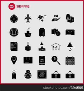 Shopping Solid Glyph Icon for Web, Print and Mobile UX/UI Kit. Such as: Box, Delivery, Shipping, Lock, Cargo, Delivery, Package, Shipping, Pictogram Pack. - Vector
