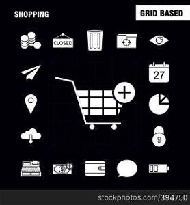 Shopping Solid Glyph Icon for Web, Print and Mobile UX/UI Kit. Such as: World, Globe, Internet, Map, Cloud, Arrow, Dawn, Download, Pictogram Pack. - Vector