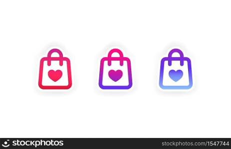 Shopping sticker. Support small local business social media icon set. Vector on isolated white background. EPS 10.. Shopping sticker. Support small local business social media icon set. Vector on isolated white background. EPS 10