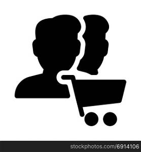 Shopping Users, icon on isolated background