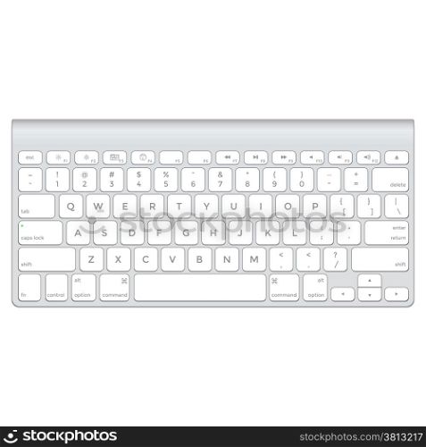 short aluminum computer keyboard. vector short aluminium computer keyboard
