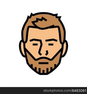 short beard hair style color icon vector. short beard hair style sign. isolated symbol illustration. short beard hair style color icon vector illustration