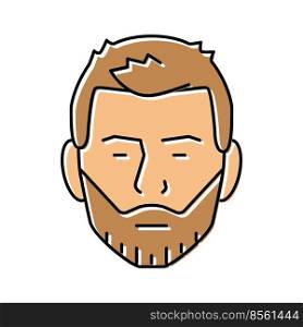 short beard hair style color icon vector. short beard hair style sign. isolated symbol illustration. short beard hair style color icon vector illustration