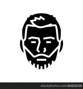 short beard hair style glyph icon vector. short beard hair style sign. isolated symbol illustration. short beard hair style glyph icon vector illustration