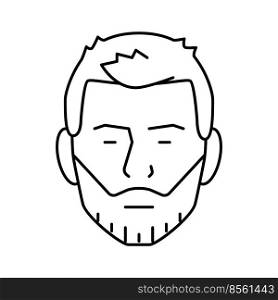 short beard hair style line icon vector. short beard hair style sign. isolated contour symbol black illustration. short beard hair style line icon vector illustration