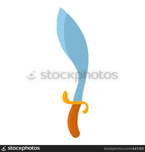 Short curved sword icon. Cartoon illustration of short curved sword vector icon for web. Short curved sword icon, cartoon style